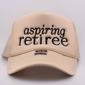 "Aspiring Retiree" Tan Trucker Hat - NWOT